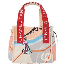 Chanel Eiffel Tower Printed Canvas Large