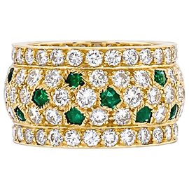 Anello a fascia Cartier, « Nigeria », oro giallo, diamanti e smeraldo.