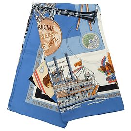 Foulard di seta Hermès New Orleans Blu 90