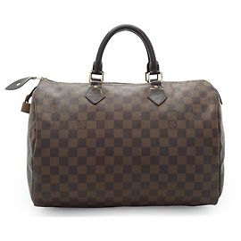 Louis Vuitton Borsa Speedy 35 in tela Damier Ebene marrone
