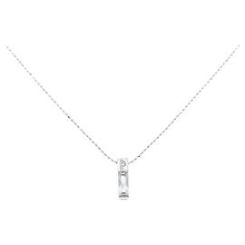 Autre Marque Collana in oro bianco Au750 con acquamarina e diamante