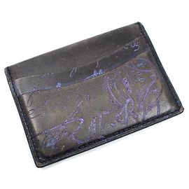 Portacarte Berluti Calligraphy Bamboo Neo Venezia in pelle di vitello