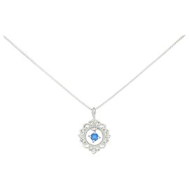 Autre Marque PT900 PT850 Platinum Hauyne Diamond Necklace