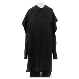 Autre Marque Camisa negra con cuello pañuelo