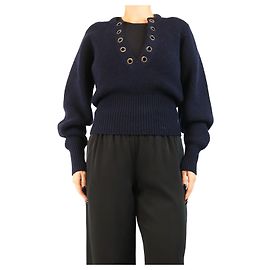 Isabel Marant Strickpullover mit Lochmuster in Marineblau - size UK 10