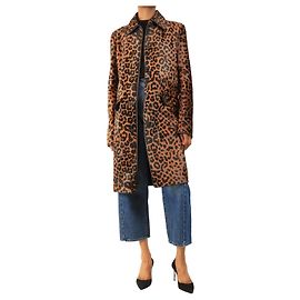 Totême Mantel aus Leoparden-Ponyleder in Braun - size UK 6