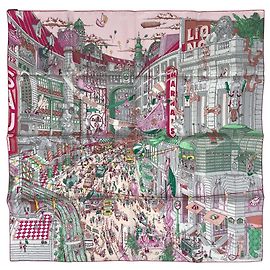 Hermès Pañuelo Hermes Carre 90 LE GRAND PRIX AU FAUBOURG