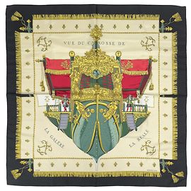 Hermès Hermes Carre 90 VUE DU CAROSSE DE LA GALERE REALE Schal