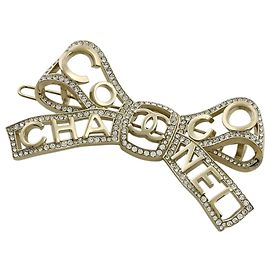 Barrette Chanel CHANEL Coco Mark Ribbon Gold
