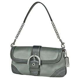 Borsa a mano/Clutch Coach in raso grigio