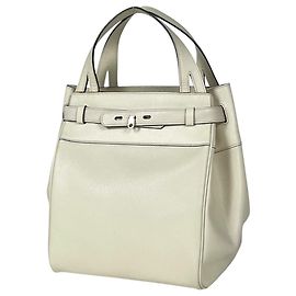Valextra B-Cube Handtasche aus Leder in Ivory