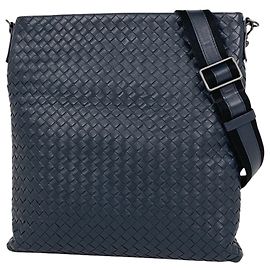 Borsa a tracolla Bottega Veneta Intrecciato in pelle navy