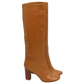 Céline Celine Kniehohe Lederstiefel Braun