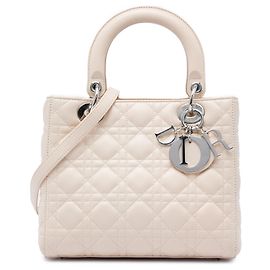 Dior Brown Medium Lambskin Cannage Lady Dior