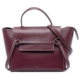 Céline Celine Mini Gürteltasche aus glattem Kalbsleder in Rot mit Doppelnaht
