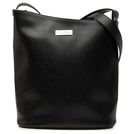 Céline Celine Borsa crossbody in pelle grana grossa nera