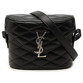 Autre Marque Borsa June Box Bag Saint Laurent in pelle di agnello trapuntata nera con monogramma