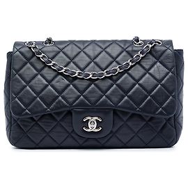Chanel Blue Jumbo Classic Lambskin Single Flap