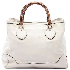 Bolso Tote Gucci Diana de piel de becerro blanca con bambú