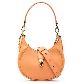 Bulgari Borsa Bvlgari Orange Small Leather Serpenti Ellipse Satchel
