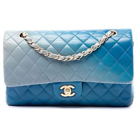 Chanel Blue Medium Classic Ombre Lambskin Double Flap