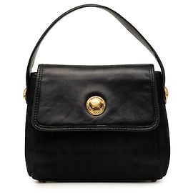 Bolsa Burberry em nylon e couro com padrão check tonal preto