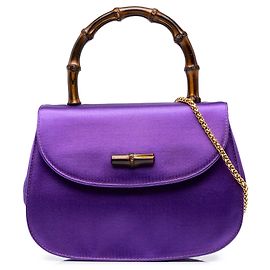 Gucci Purple Mini Satin Bamboo Night