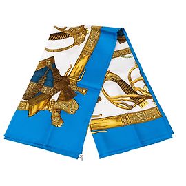 Pañuelo de seda Hermès White Grand Uniforme 90