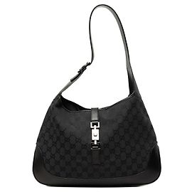 Sac à épaule Gucci Jackie en toile GG noire