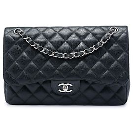 Chanel Black Jumbo Classic Caviar Double Flap