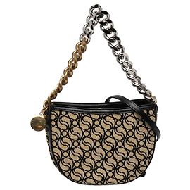 Stella Mc Cartney Borsa Satchel Frayme in tela S Wave Beige Stella McCartney