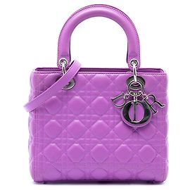 Dior Purple Medium Lambskin Cannage Lady Dior