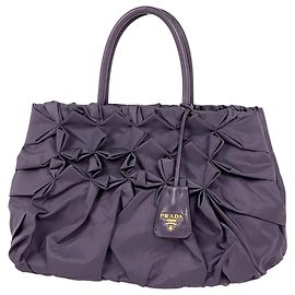 Prada Purple Nylon and Leather Handbag