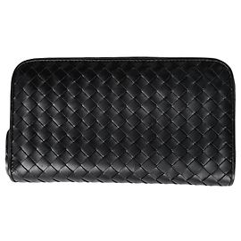 Bottega Veneta Intrecciato Round Zip Leather Long Wallet