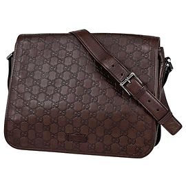 Borsa a tracolla Gucci in pelle marrone