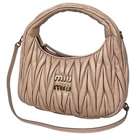 Borsa hobo Miu Miu in pelle rosa