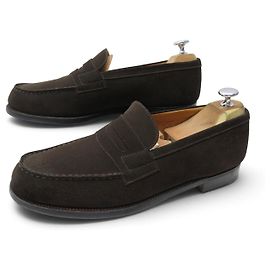 NUEVOS JM WESTON MOCASINES 180 8D 42 EN GAMUZA MARRÓN LOAFERS SHOES