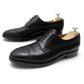 SCARPE JOHN LOBB BARAL DERBY PUNTA FLOREALE 10.5E 44.5 IN PELLE NERA