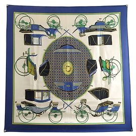 Hermès FOULARD HERMES LES VOITURES A TRANSFORMATION 1ERE EDITION 1965 CARRE SCARF