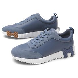 Hermès NEUE HERMES BOUNCING SNEAKERS 37 BLAUES VELOURLEDER H221898ZH BOX TASCHE SNEAKERS