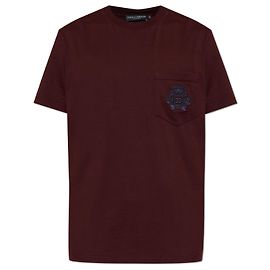 Dolce & Gabbana T-Shirt mit Tasche burgunderrot Baumwolle