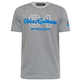 T-shirt in cotone stampata Dolce & Gabbana Grigia