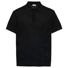 Polo Burberry Marcus in lana nera jacquard