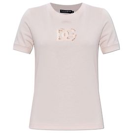 Dolce & Gabbana T-shirt con logo scintillante
