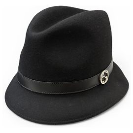 Sombrero Gucci de lana y cuero