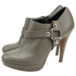 Balmain Botas de Cano Curto em Pele com Plataforma
