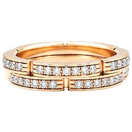 Cartier Ehering, "Maillon Panthère, deux rangs", Roségold und Diamanten.