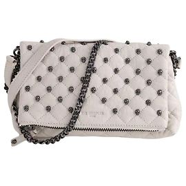 Borsa a tracolla in pelle grigia The Kooples
