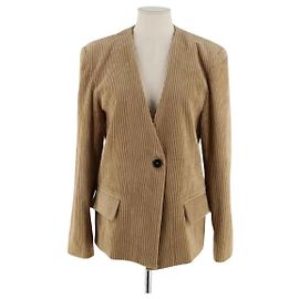 Autre Marque Blazer de terciopelo beige The Frankie Shop