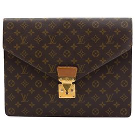 Louis Vuitton Monogram Porte Documents Senateur Business Bag Braun
